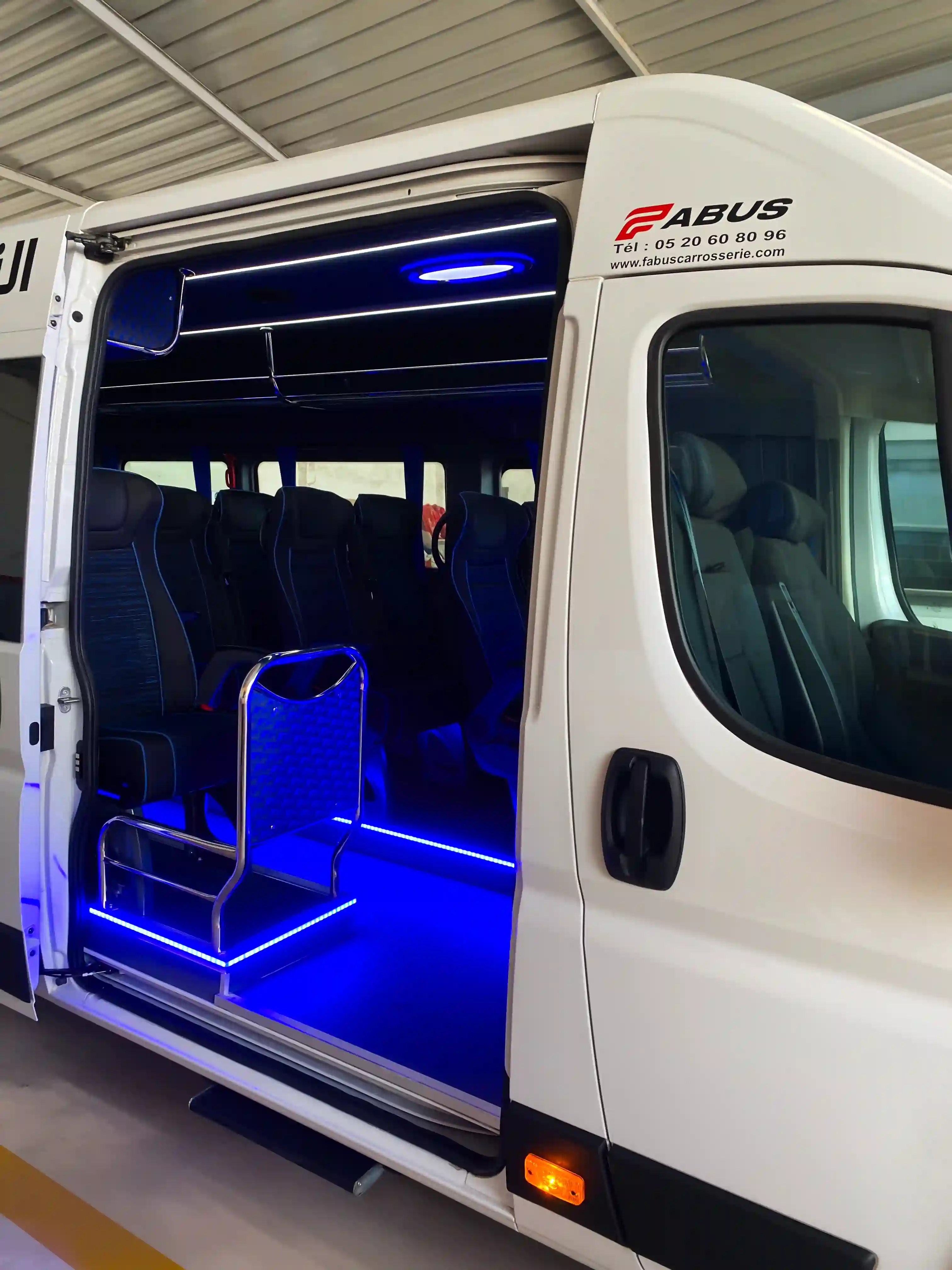 Exterior view of the OCP personnel transport vehicle.